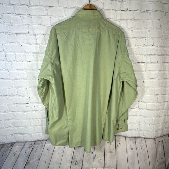 Orvis Buzz Off Insect Shield Safari Shirt Mens L Green Military Cargo Bug Repel - Picture 5 of 8